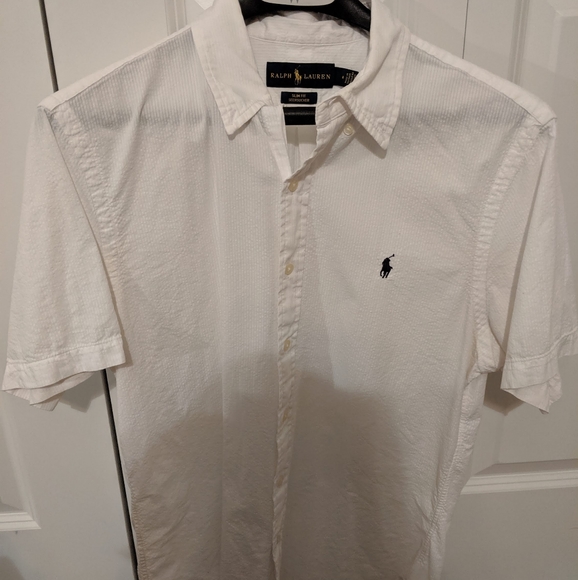 White Ralph Lauren Button Down Tshirt - Picture 3 of 5